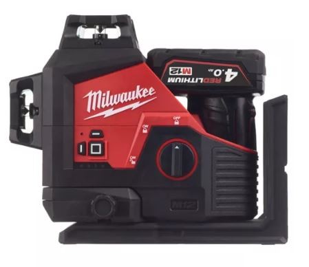 Laser vert 3 lignes 360° avec aplomb M12 + 1 batt 4ah + chargeur + boite